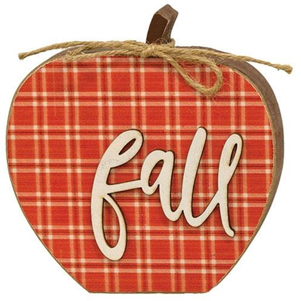 Cwi Gifts G36505 Red Plaid Fall Apple Chunky Sitter