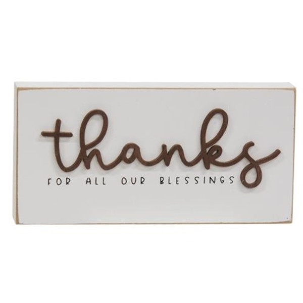 Cwi Gifts G36528 Thanks For All Our Blessings Block Sign