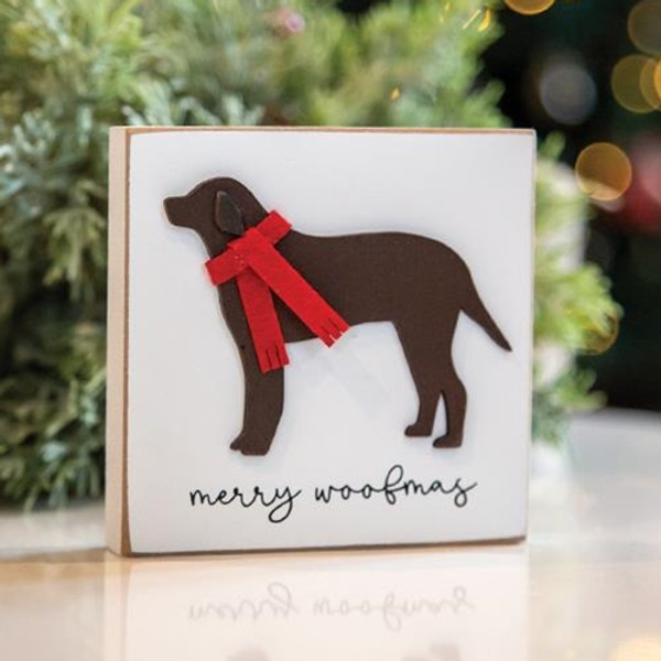 Cwi Gifts G36596 Merry Woofmas Dog Block