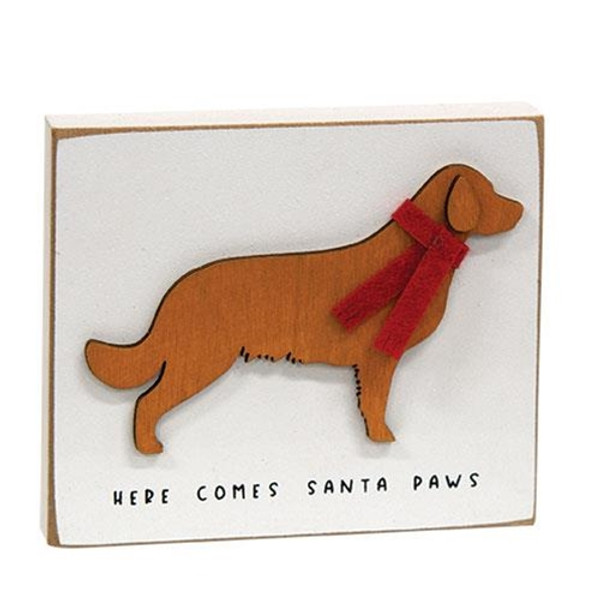 Cwi Gifts G36603 Here Comes Santa Paws Dog Block