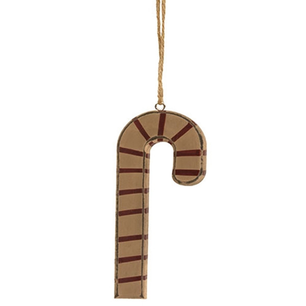 Cwi Gifts G36625 Antiqued Wooden Candy Cane Ornament