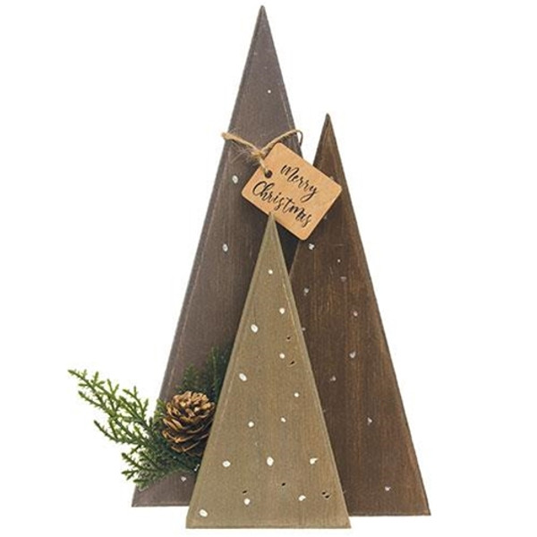 Cwi Gifts G36658 Merry Christmas Polka Dot Tree Trio