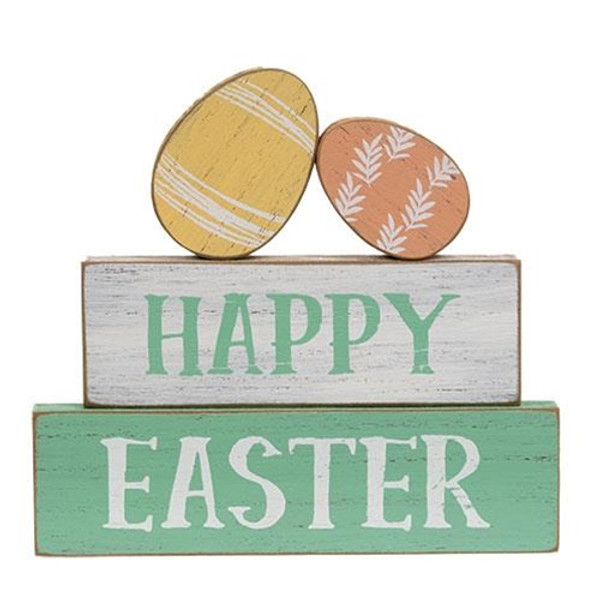 Cwi Gifts G36826 Set Of 4 Happy Easter Blocks With Easter Eggs