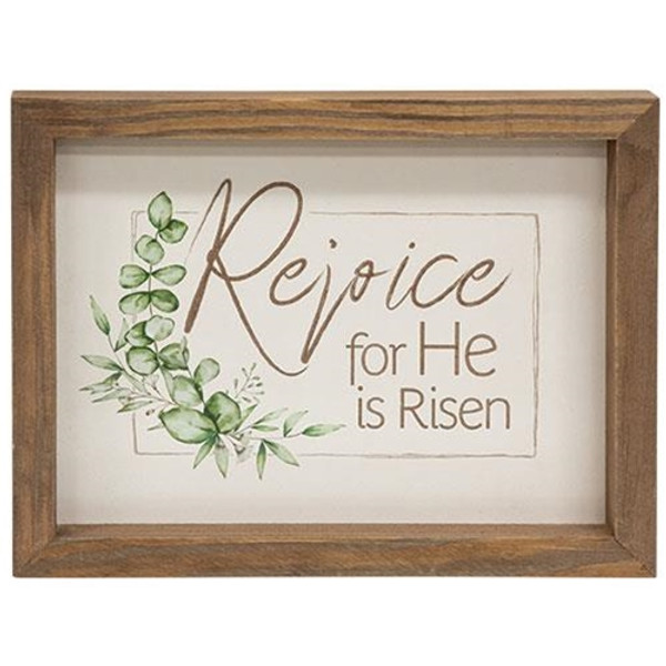 Cwi Gifts G36837 Rejoice For He Is Risen Framed Sign