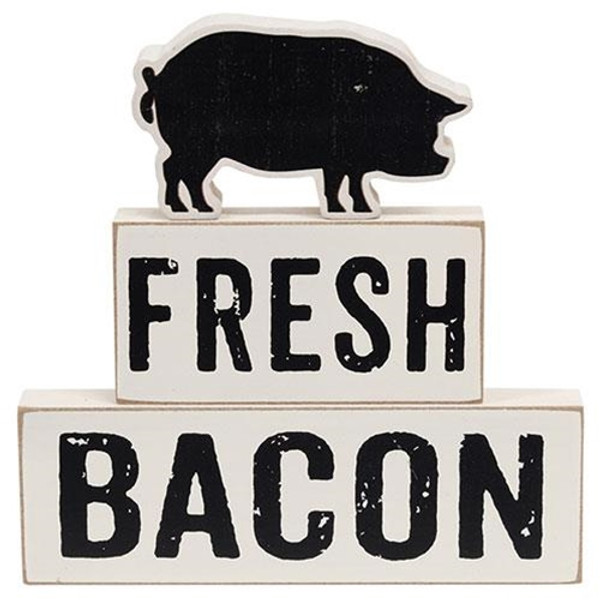 Cwi Gifts G37046 Set Of 3 Fresh Bacon Stacking Blocks