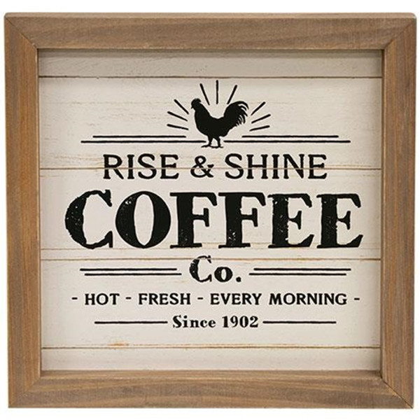 Cwi Gifts G37103 Rise Shine Coffee Co. Framed Sign