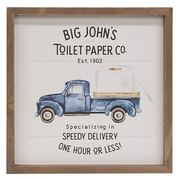Cwi Gifts G37137 Big Johns Toilet Paper Co. Framed Sign