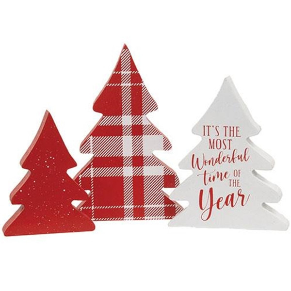 Cwi Gifts G37163 Set Of 3 Most Wonderful Time Christmas Tree Sitters