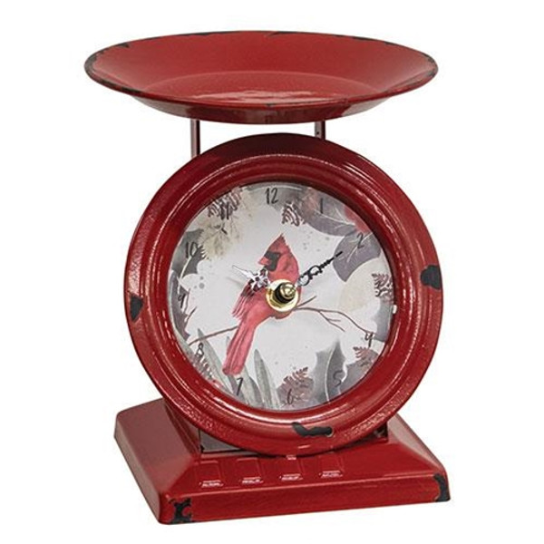 Cwi Gifts G75055 Vintage Christmas Cardinal Old Town Scale Clock