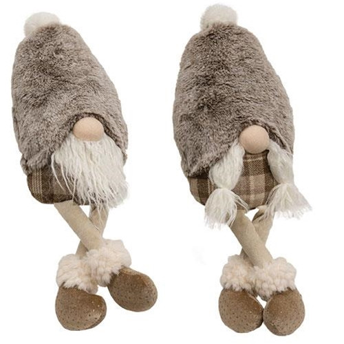 Cwi Gifts Gadc4307 Mr. Mrs. Fuzzy Brown Gnome 2 Assorted Pack Of 2