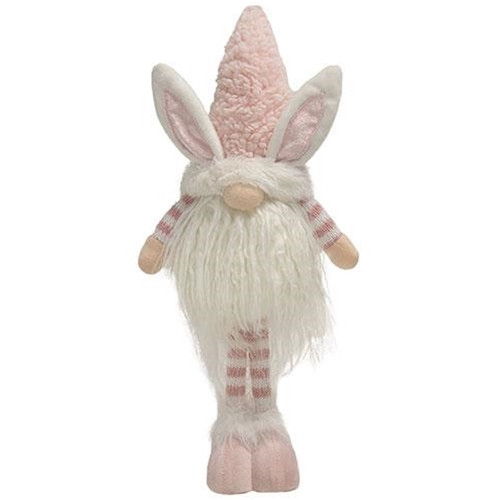 Cwi Gifts Gadc5046 Fuzzy Pink Striped Standing Gnome Bunny