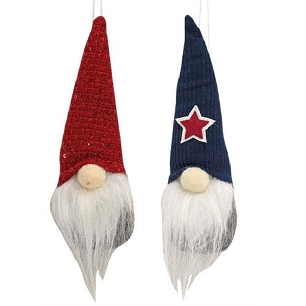 Cwi Gifts Gadc5048 Americana Gnome Plush Ornament 2 Assorted Pack Of 2