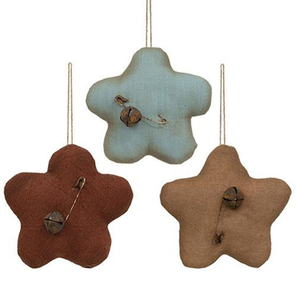 Cwi Gifts Gcs38714 Set Of 3 Primitive Flower With Rusty Jingle Bell Ornaments