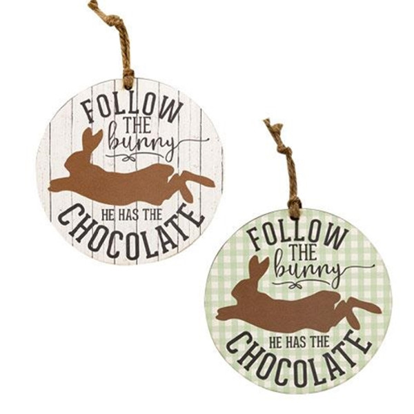 Cwi Gifts Gfp010 Follow The Bunny Ornament 2 Assorted Pack Of 2