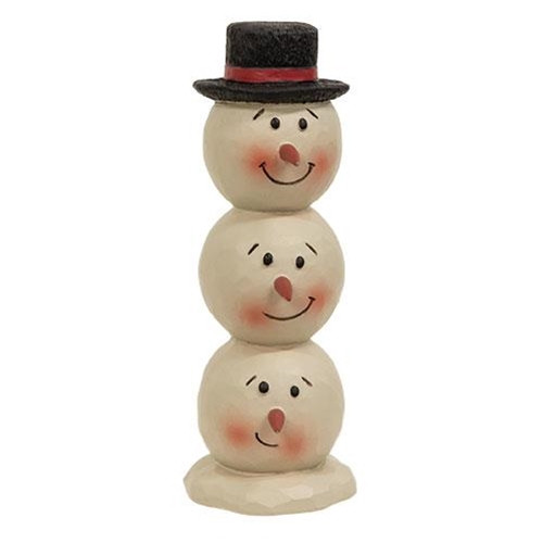 Cwi Gifts Resin Triple Stacked Snowman Heads G13728