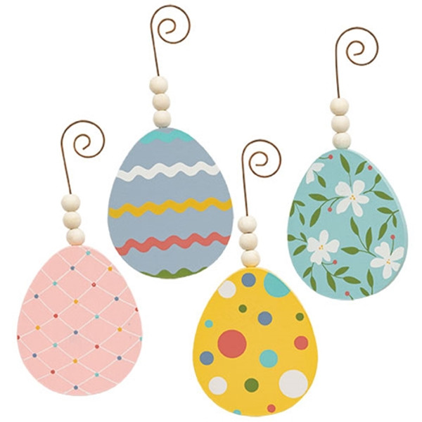 Cwi Gifts Beaded Deco Easter Egg Ornament 4 Assorted Pack Of 4 G37754