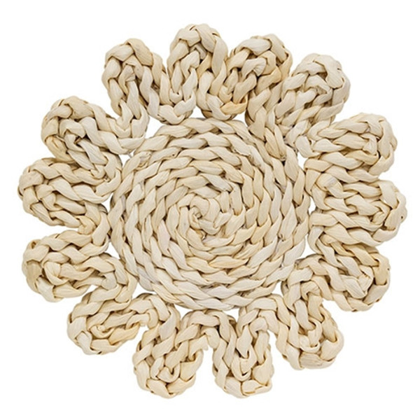 Cwi Gifts Corn Husk Flower Shape Candle Mat Medium Ghac2408 Cwi Gifts Corn Husk Flower Shape Candle Mat Medium Ghac2408