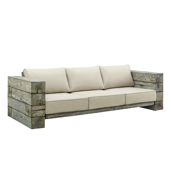 Manteo Rustic Coastal Outdoor Patio Sofa Eei 3565 Lgr Bei By Modway