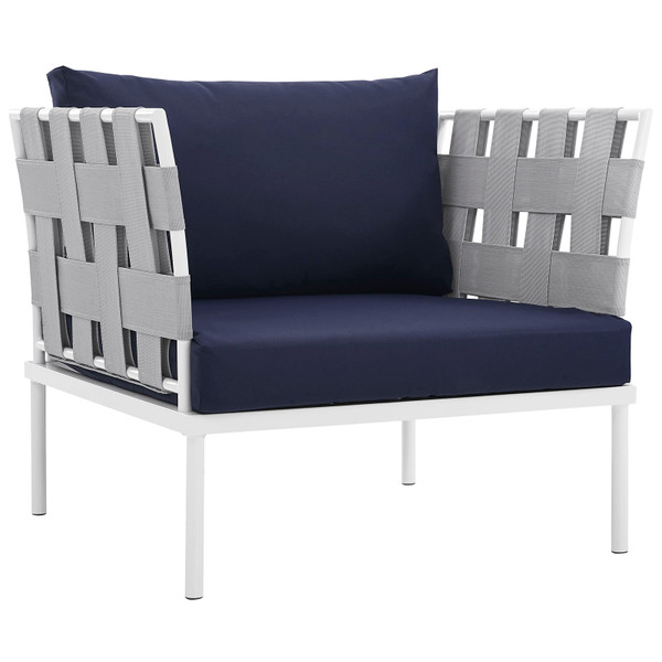 Harmony Outdoor Patio Aluminum Armchair Eei 2602 Whi Nav By Modway Furniture