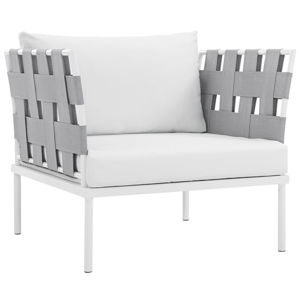 Harmony Outdoor Patio Aluminum Armchair Eei 2602 Whi Whi By Modway Furniture