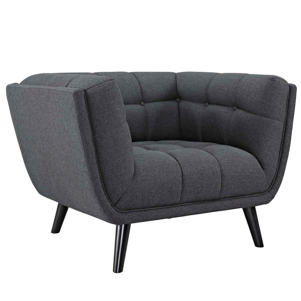 Bestow Upholstered Fabric Armchair Gray Eei 2732 Gry By Modway Furniture 1