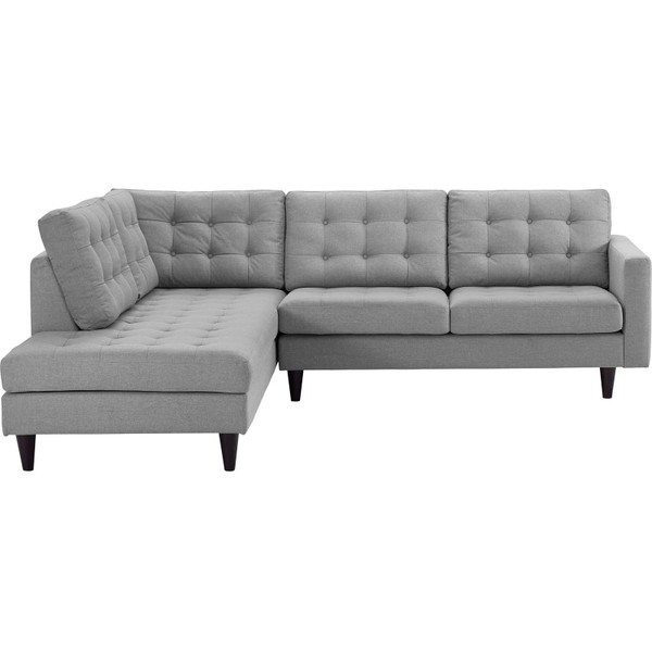 Empress 2 Piece Upholstered Fabric Left Facing Bumper Sectional Eei 2798 Lgr By Modway