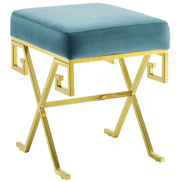 Twist Velvet Bench Eei 2877 Gld Sea By Modway Eei 2877 Gld Sea By Modway