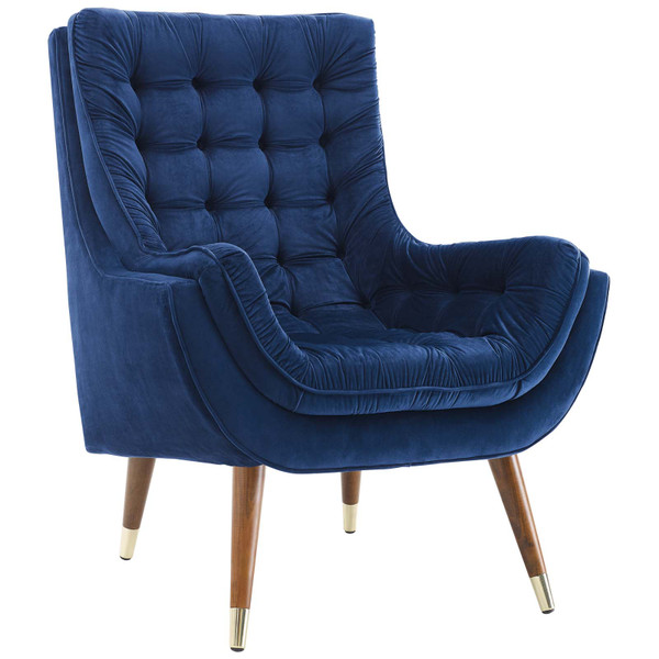 Suggest Button Tufted Upholstered Velvet Lounge Chair Eei 3001 Nav By Modway
