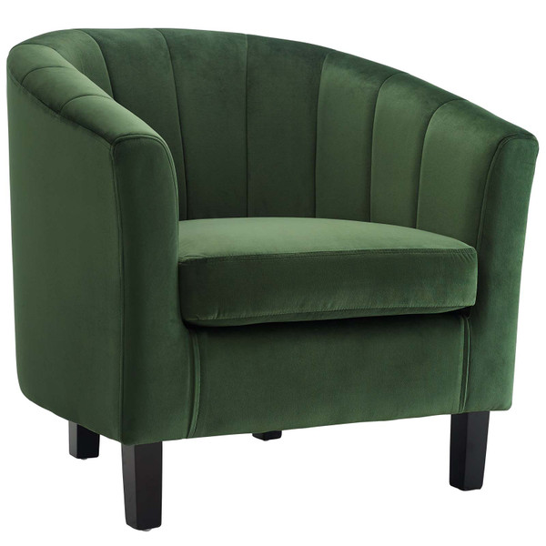 Prospect Channel Tufted Upholstered Velvet Armchair Eei 3188 Eme By Modway