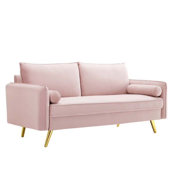 Revive Performance Velvet Sofa Eei 3988 Pnk By Modway