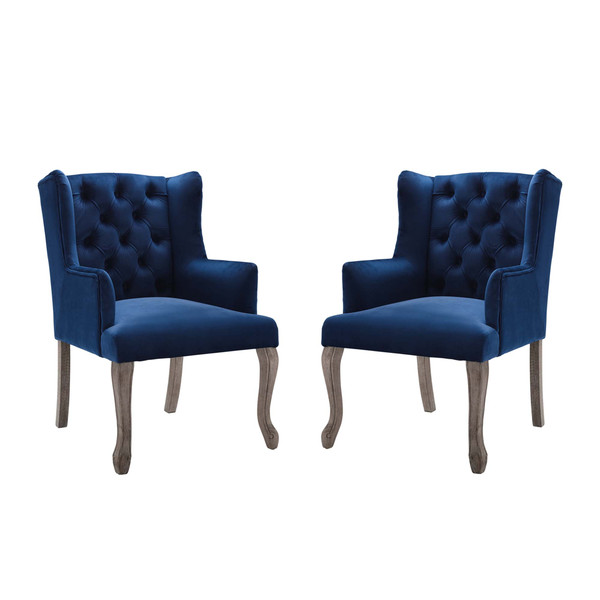 Realm Armchair Performance Velvet Set Of 2 Eei 4292 Nav By Modway
