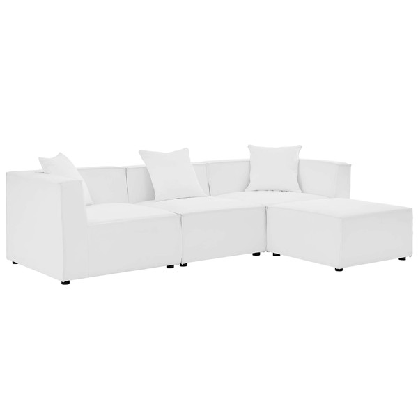 Modway Saybrook Outdoor Patio Upholstered 4 Piece Sectional Sofa Eei 4380 Whi