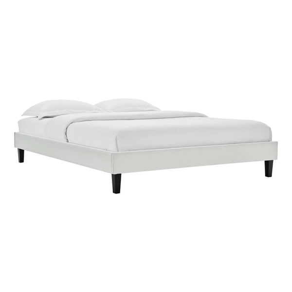 Modway Reign Queen Performance Velvet Platform Bed Frame Mod 6266 Lgr