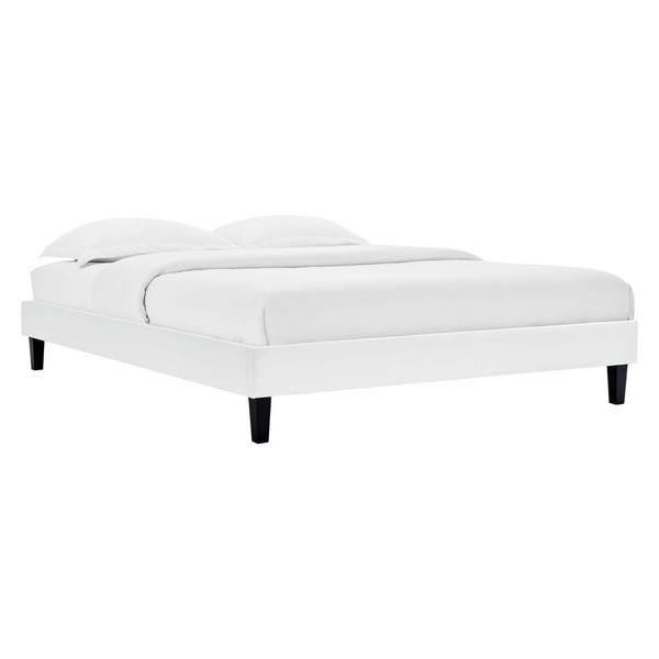 Modway Reign Queen Performance Velvet Platform Bed Frame Mod 6266 Whi