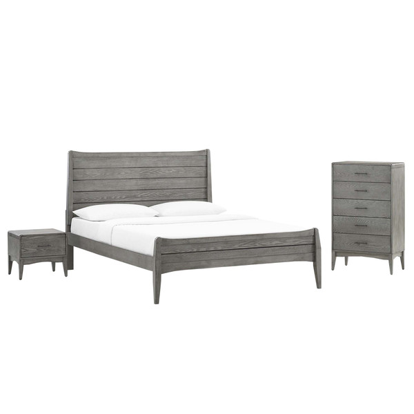 Modway Georgia 3 Piece Bedroom Set Mod 6367 Gry Set