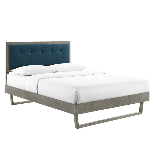 Modway Willow Queen Wood Platform Bed With Angular Frame Mod 6384 Gry Azu
