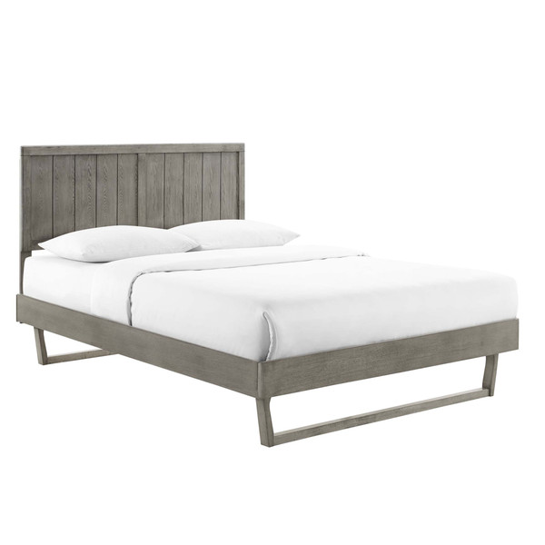 Modway Alana Full Wood Platform Bed With Angular Frame Mod 6616 Gry