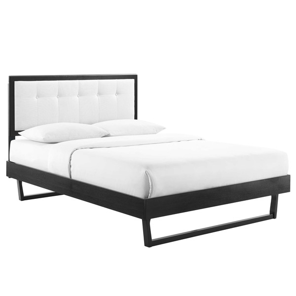 Modway Willow Full Wood Platform Bed With Angular Frame Mod 6634 Blk Whi