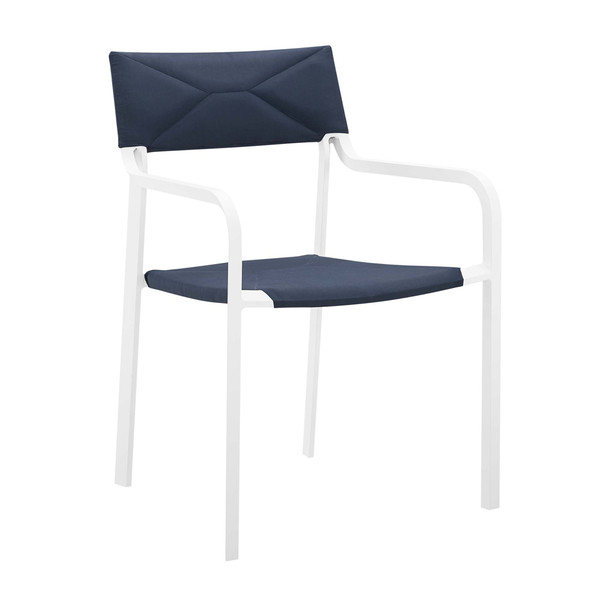 Modway Raleigh Stackable Outdoor Patio Aluminum Dining Armchair Eei 3573 Whi Nav