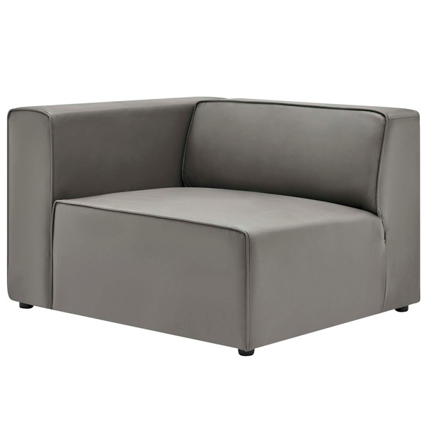 Modway Mingle Vegan Leather Left Arm Chair Eei 4621 Gry