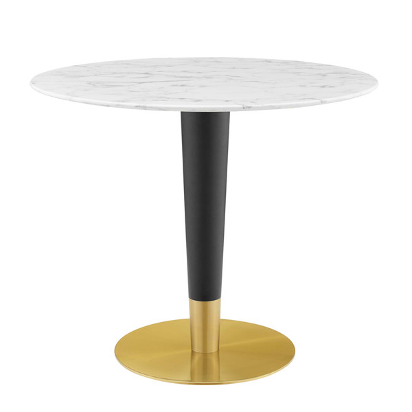 Modway Zinque 36 Artificial Marble Dining Table Eei 5122 Gld Whi
