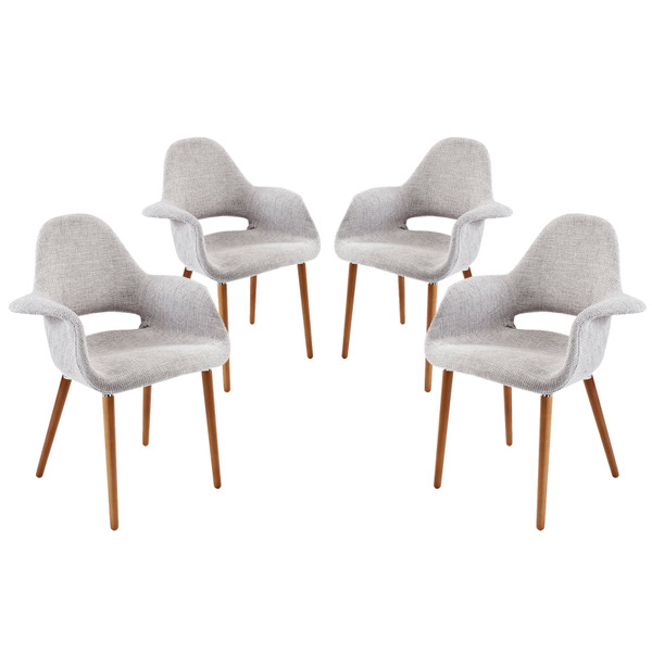 Modway Aegis Dining Armchairs Set Of 4 Light Gray Eei 1330 Lgr