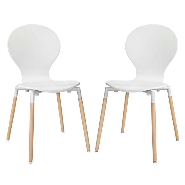Modway Path Dining Chair Set Of 2 White Eei 1368