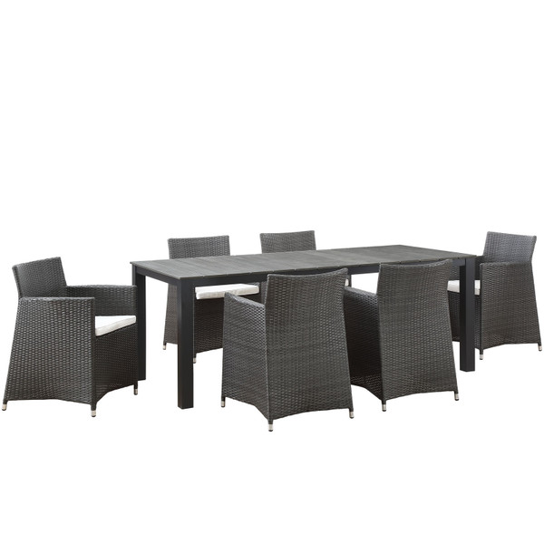 Modway Junction 7 Piece Outdoor Patio Dining Set Eei 1750 Brn Whi Set