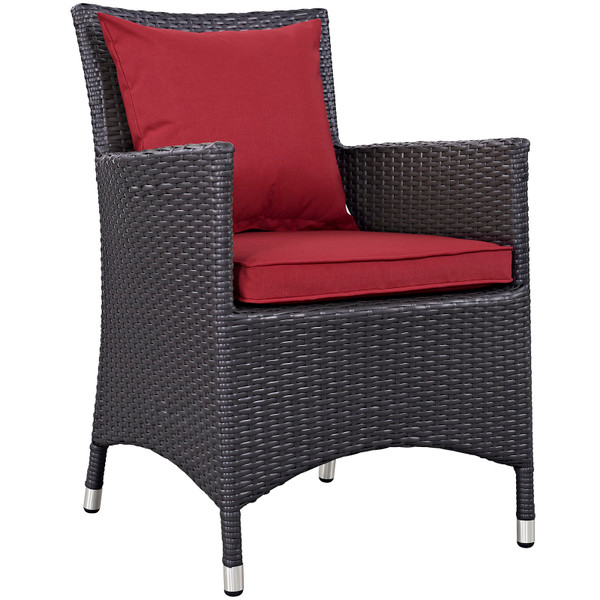 Modway Convene Dining Outdoor Patio Armchair Espresso Red Eei 1913 Exp Red
