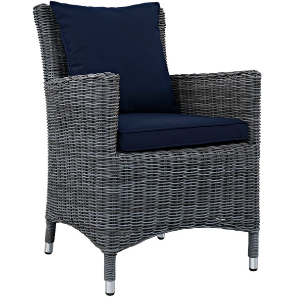 Modway Summon Dining Outdoor Patio Sunbrella Armchair Eei 1935 Gry Nav