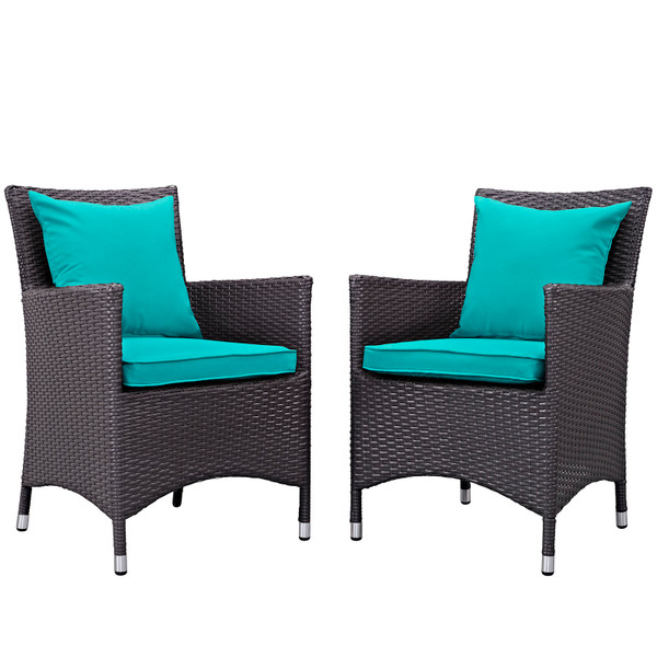 Modway Convene 2 Piece Outdoor Patio Dining Chairs Eei 2188 Exp Trq Set
