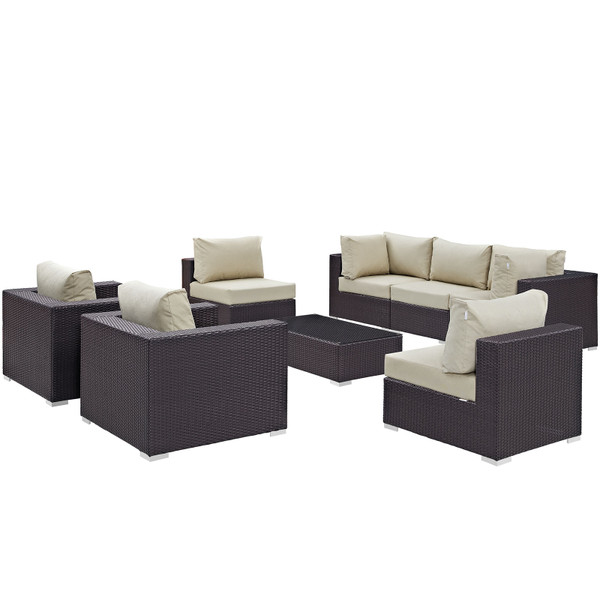 Modway Convene 8 Piece Outdoor Patio Sectional Set Eei 2203 Exp Bei Set
