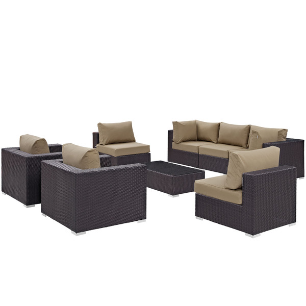 Modway Convene 8 Piece Outdoor Patio Sectional Set Eei 2203 Exp Moc Set