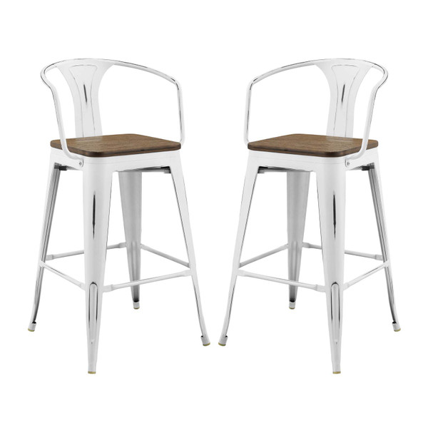 Modway Promenade Bar Stool Set Of 2 Eei 3954 Whi